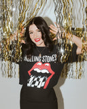 Rolling Stones Zip Code Night Black Thrifted Distressed Tee - shoplivylu