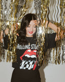 Rolling Stones Zip Code Night Black Thrifted Distressed Tee - shoplivylu