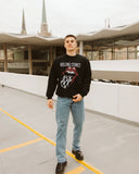Rolling Stones Zip Code Night Black Thrifted Sweatshirt (FINAL SALE) - shoplivylu