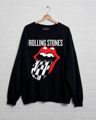 Rolling Stones Zip Code Night Black Thrifted Sweatshirt (FINAL SALE) - shoplivylu