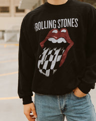 Rolling Stones Zip Code Night Black Thrifted Sweatshirt (FINAL SALE) - shoplivylu