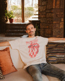Rolling Stones Zip Code Off White Thrifted Distressed Tee - shoplivylu
