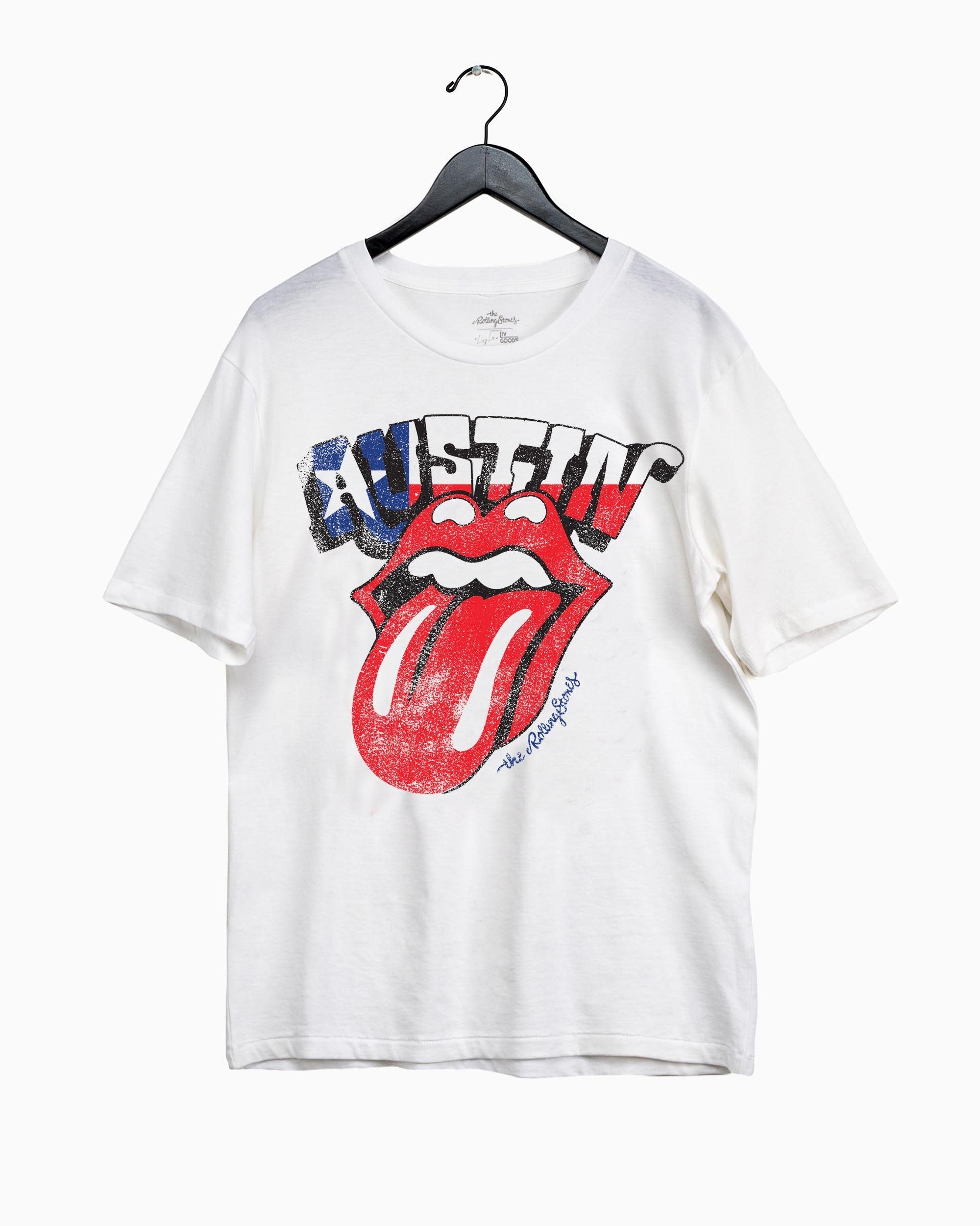 Rolling Stones Austin Flag Rocker White Tee (4611215360103)