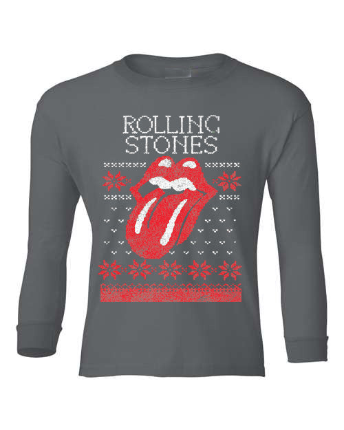 Children's Rolling Stones Norway Sweater Lick Black Long Sleeve Tee - shoplivylu