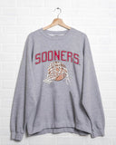 Sooners Basketball Fling Puff Ink Gray Thrifted Sweatshirt - shoplivylu