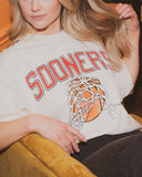 Sooners Basketball Fling Puff Ink Off White Thrifted Tee - shoplivylu