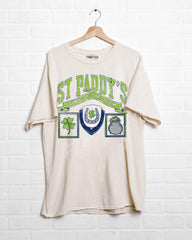 St. Patrick's Day Patch Off White Thrifted Tee - shoplivylu
