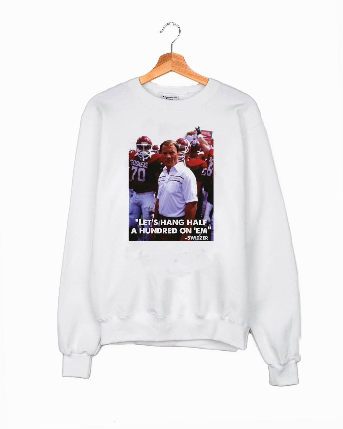 Switzer Hang Half a Hundred White Sweatshirt - shoplivylu