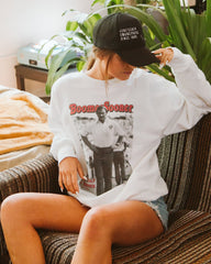 Switzer Magazine Pic White Sweatshirt - shoplivylu