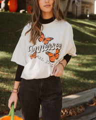 Tennessee Butterfly Off White Thrifted Tee - shoplivylu