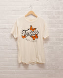 Texas Butterfly Off White Thrifted Tee - shoplivylu