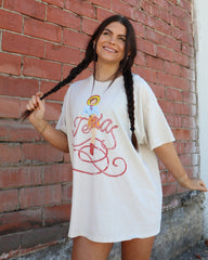 Texas Cowgirl Off White Thrifted Tee - shoplivylu