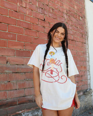 Texas Cowgirl Off White Thrifted Tee - shoplivylu