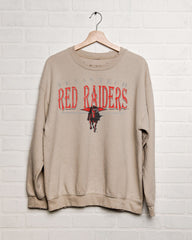 Texas Tech 80s Sand Thrifted Sweatshirt - shoplivylu