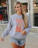 Texas Tech Football Party Gray Thrifted Sweatshirt - shoplivylu