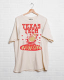 Texas Tech Football Party Off White Thrifted Tee - shoplivylu
