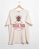 Texas Tech Mascot Baseball Off White Thrifted Tee