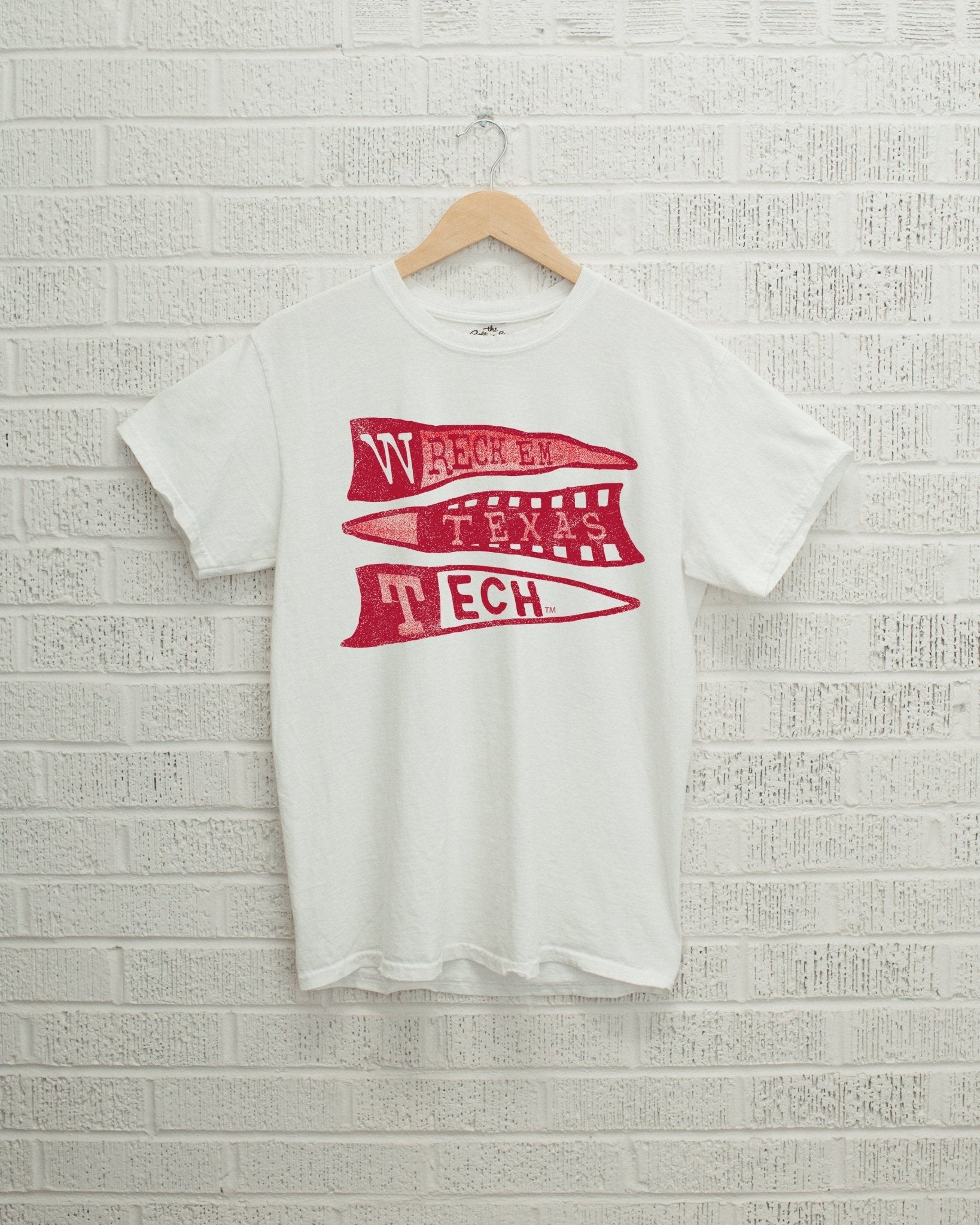 Texas Tech Pennant White Tee - shoplivylu