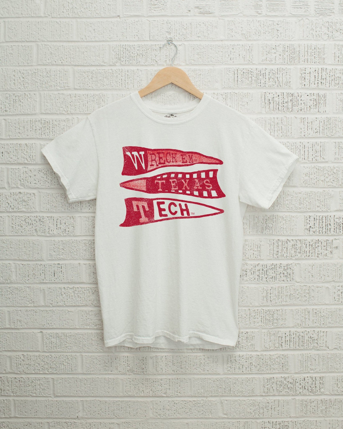 Texas Tech Pennant White Tee - shoplivylu