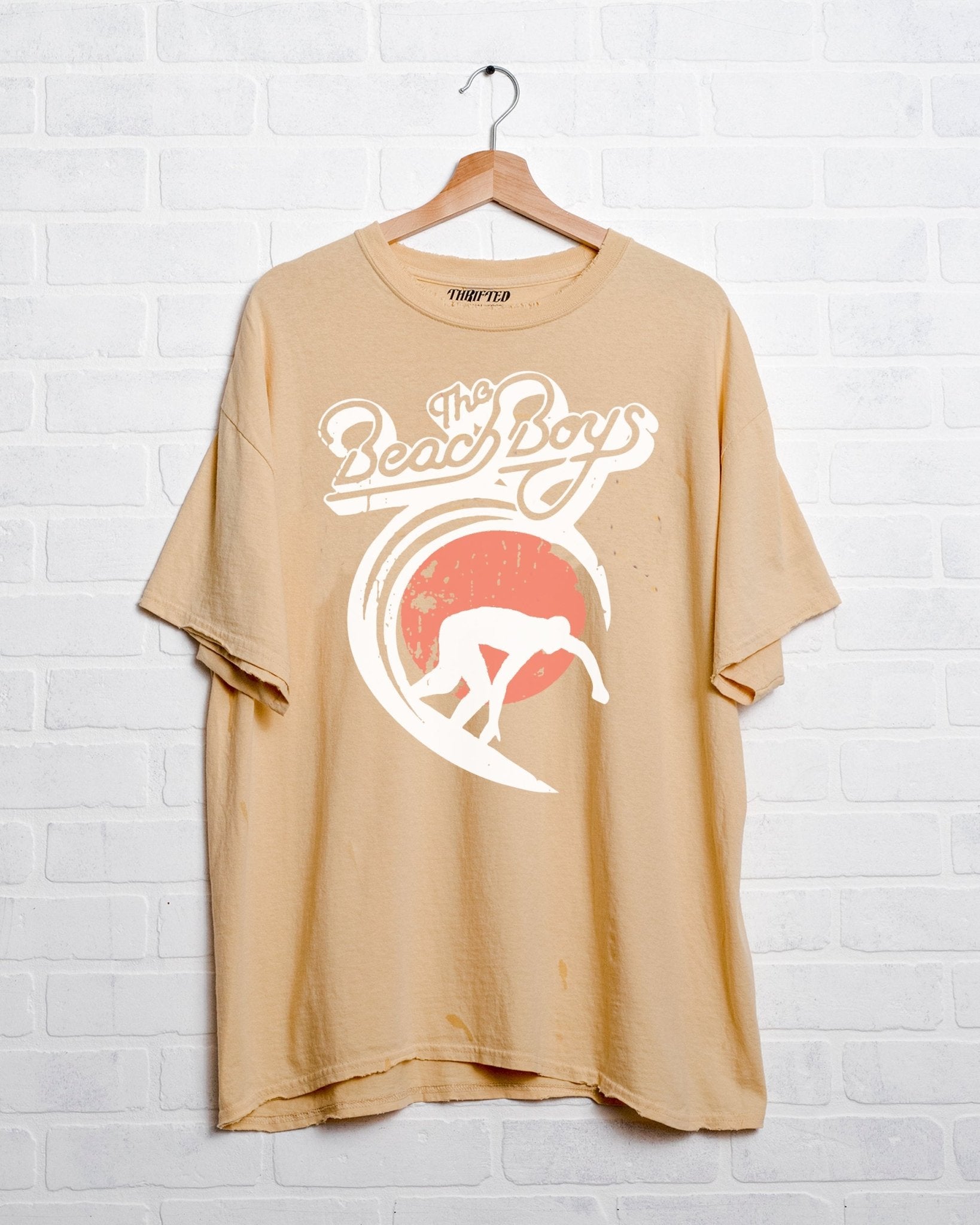 The Beach Boys Classic Puff Yellow Thrifted Tee (FINAL SALE) - shoplivylu