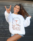 The Beach Boys Longhorns True To Your School White Thrifted Sweatshirt - shoplivylu