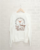 The Beach Boys Longhorns True To Your School White Thrifted Sweatshirt - shoplivylu