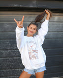 The Beach Boys Longhorns True To Your School White Thrifted Sweatshirt - shoplivylu