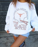 The Beach Boys Longhorns True To Your School White Thrifted Sweatshirt - shoplivylu