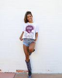 The Beach Boys Mississippi State Bulldogs True to School White Cropped Tee - shoplivylu