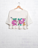 The Beach Boys Neon Palm Off White Cropped Tee