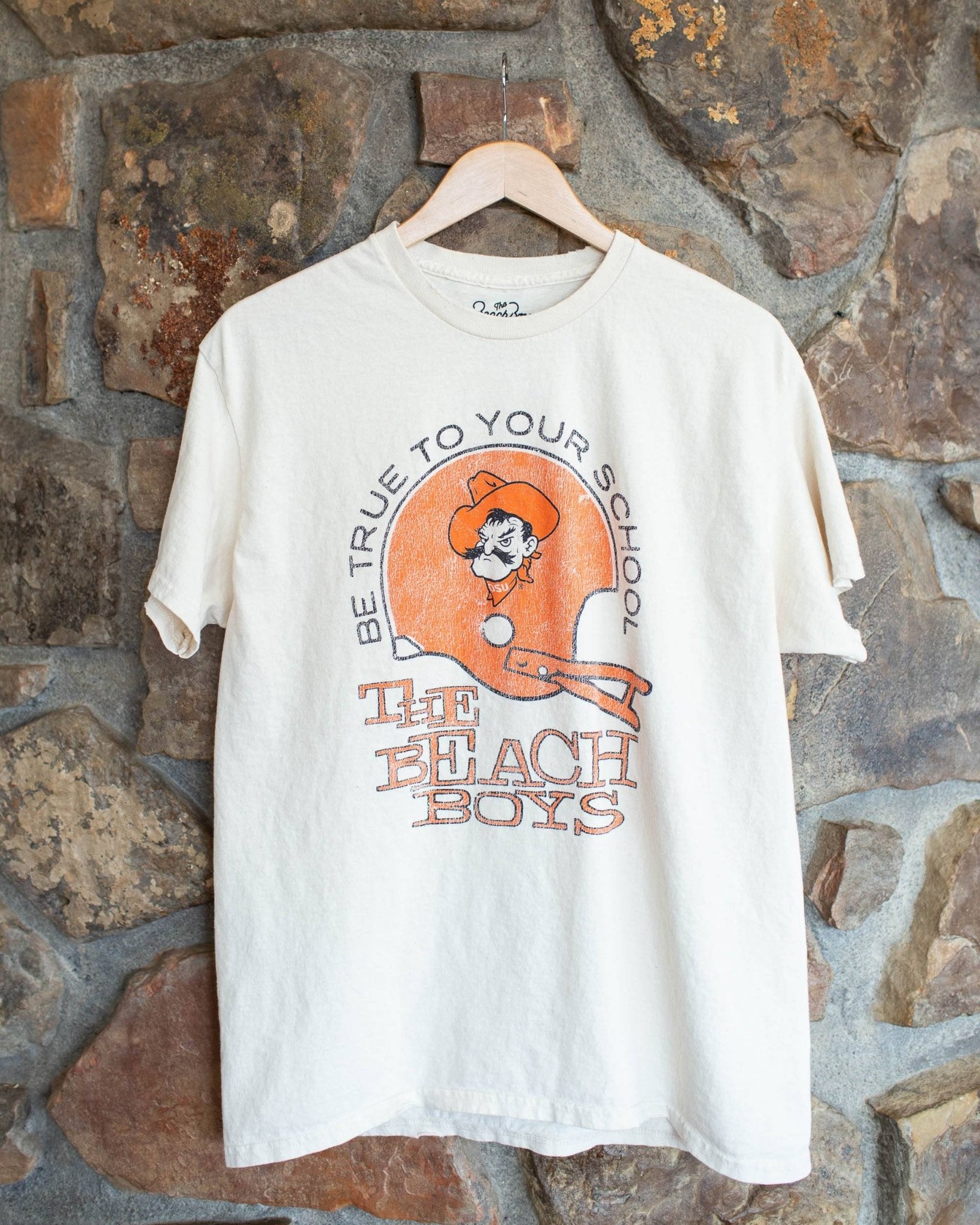 The Beach Boys OSU True To Your School Off White Thrifted Tee - shoplivylu