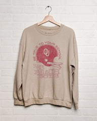 The Beach Boys OU Sooners True To Your School Sand Thrifted Sweatshirt - shoplivylu