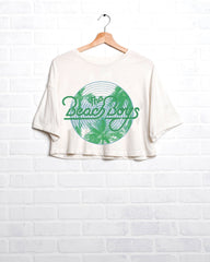 The Beach Boys Palm Circle Off White Cropped Tee - shoplivylu