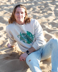 The Beach Boys Palm Circle Sand Thrifted Sweatshirt - shoplivylu