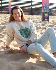 The Beach Boys Palm Circle Sand Thrifted Sweatshirt - shoplivylu