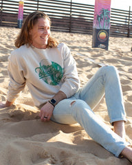 The Beach Boys Palm Circle Sand Thrifted Sweatshirt - shoplivylu