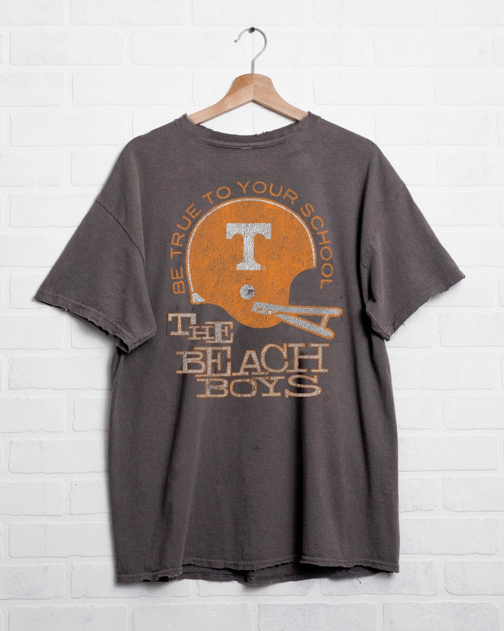 The Beach Boys Tennessee True To Your School Charcoal Thrifted Tee - shoplivylu