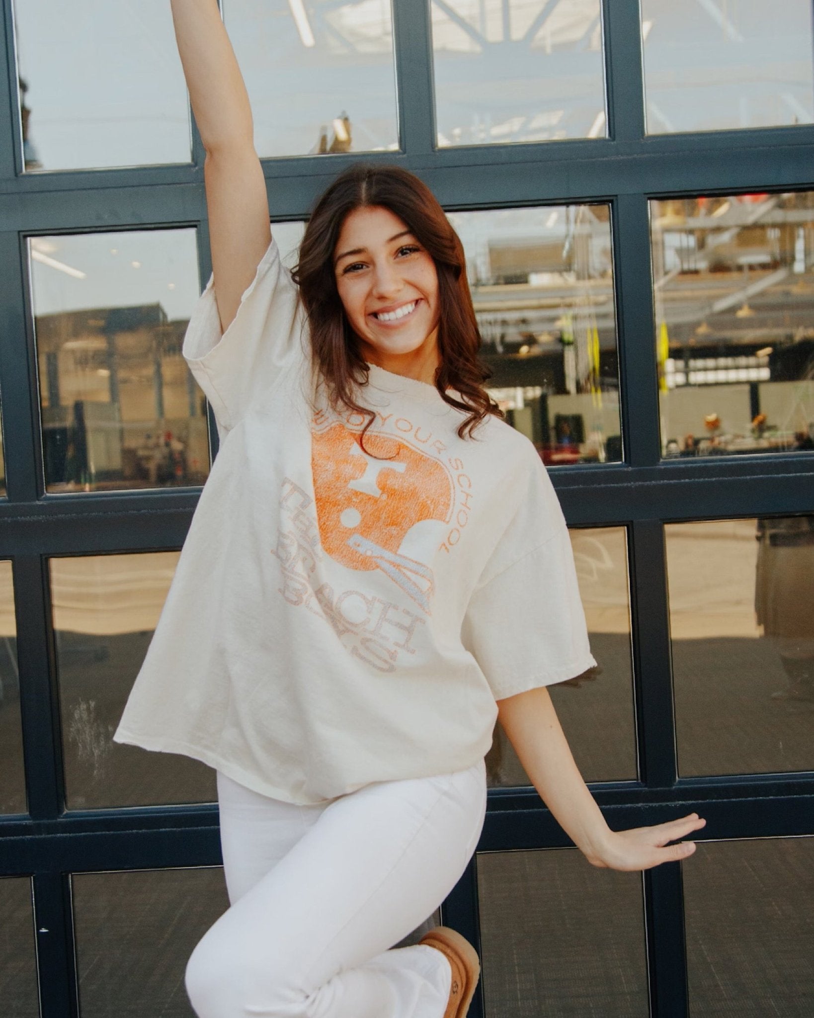 The Beach Boys Tennessee True To Your School Off White Thrifted Tee - shoplivylu