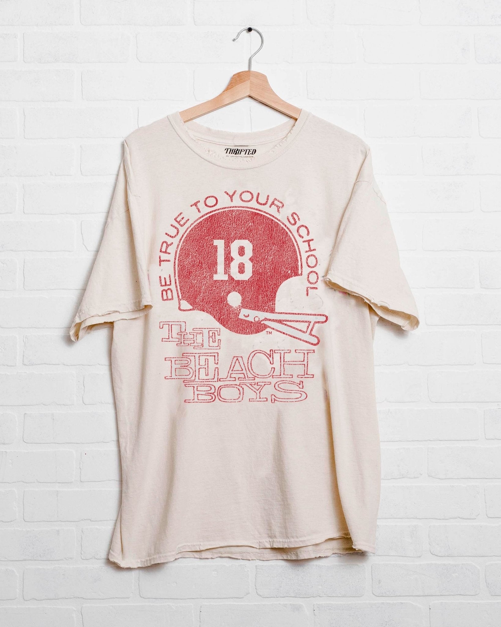 The Beach Boys University of Alabama True To Your School Off White Thrifted Tee - shoplivylu