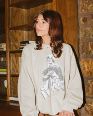 The Who Flowers Sand Thrifted Sweatshirt (FINAL SALE) - shoplivylu