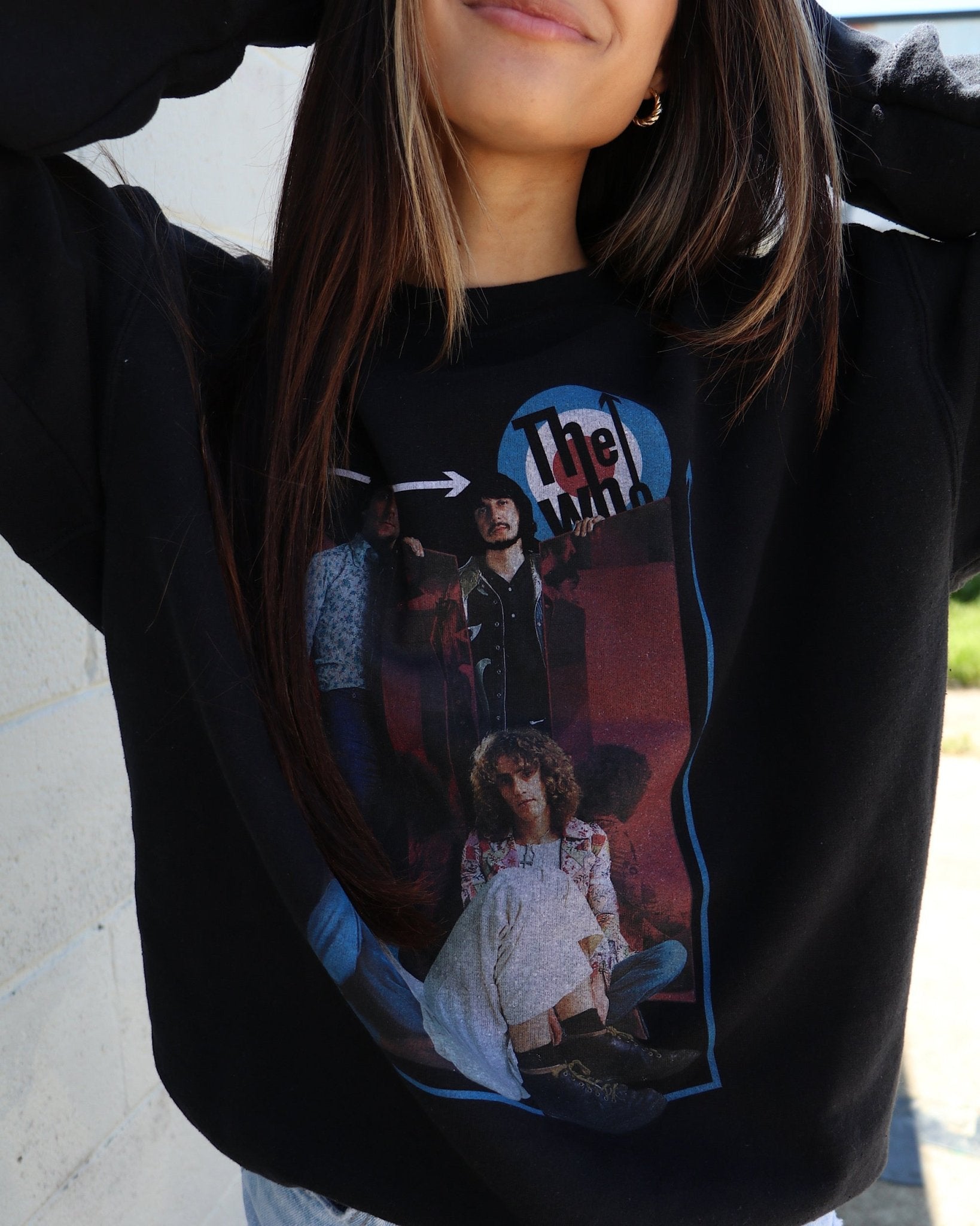 The Who Mirrors & Arrows Black Thrifted Sweatshirt (FINAL SALE) - shoplivylu