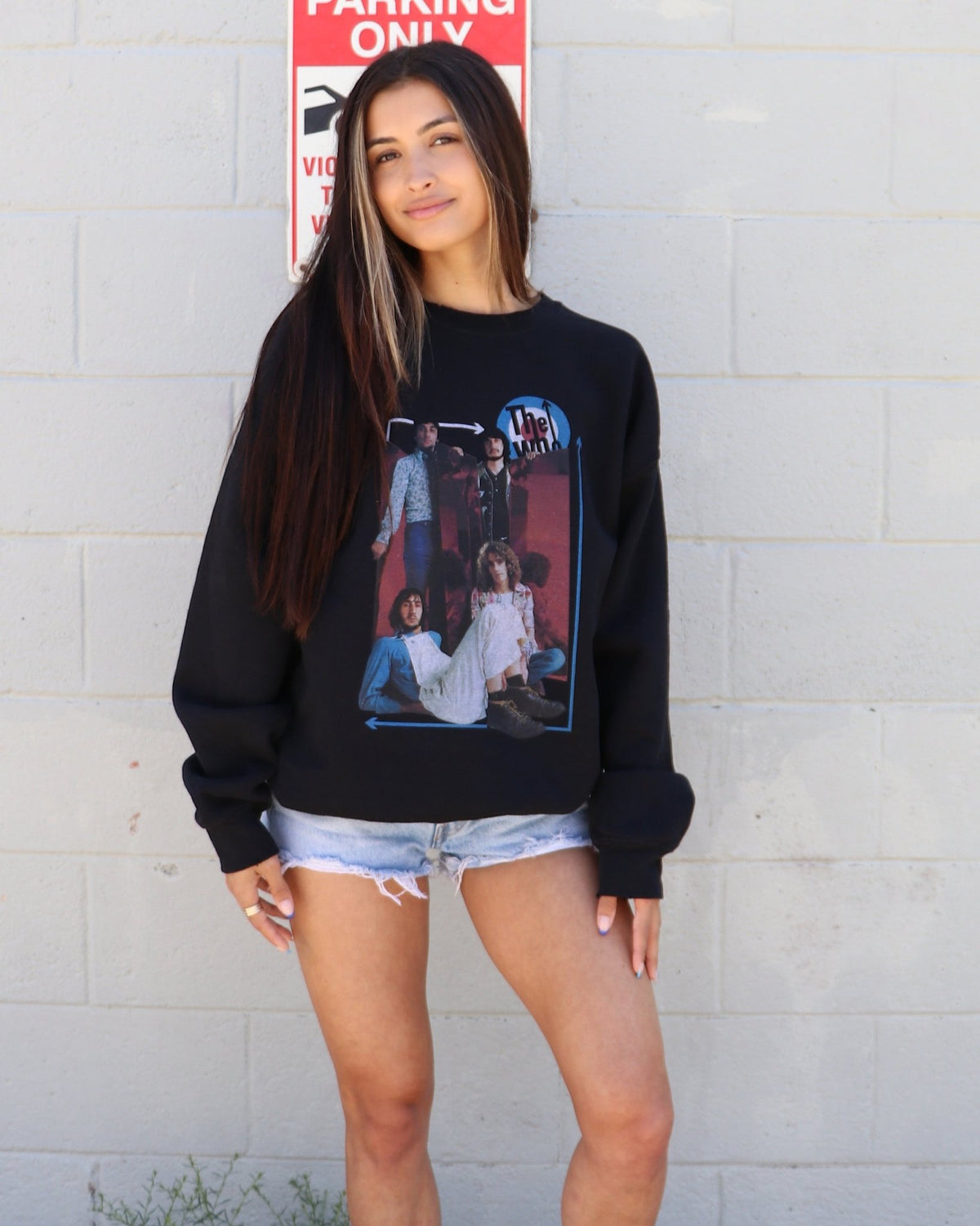 The Who Mirrors & Arrows Black Thrifted Sweatshirt (FINAL SALE) - shoplivylu