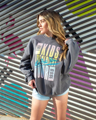 The Who Neon Who Are You Charcoal Thrifted Sweatshirt (FINAL SALE) - shoplivylu