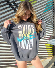 The Who Neon Who Are You Charcoal Thrifted Sweatshirt (FINAL SALE) - shoplivylu