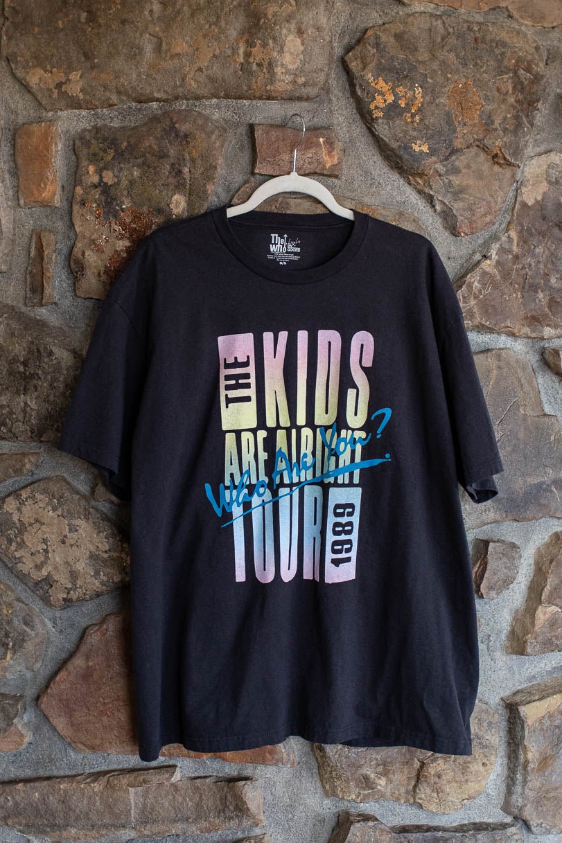 The Who Neon Who Are You Off Black One Size Tee (FINAL SALE) - shoplivylu