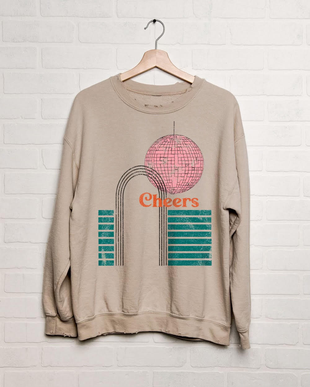 Cheers Sand Thrifted Sweatshirt - shoplivylu