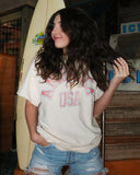 USA Mega Arch Off White Thrifted Tee - shoplivylu
