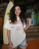 USA Mega Arch Off White Thrifted Tee - shoplivylu