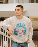 USA Patch Sand Thrifted Sweatshirt - shoplivylu