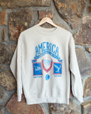 USA Patch Sand Thrifted Sweatshirt - shoplivylu